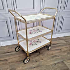 Vintage Retro 3 Tier Gold Cocktail Drinks Tea Hostess Trolley Gin Cart - Display for sale  Shipping to South Africa