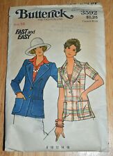 Vintage Butterick Sewing Pattern #3592 Misses' Unlined Jacket Size 12 Retro for sale  Shipping to South Africa