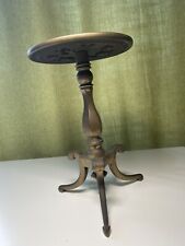 Vintage Country Heavy Metal Brass Wine Table Pedestal Tripod Leg - Plant Stand for sale  Shipping to South Africa