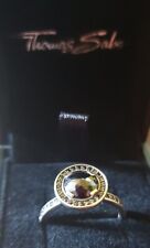 Thomas Sabo black onyx silver cluster ring boxed Size 56 Great condition, used for sale  EDINBURGH
