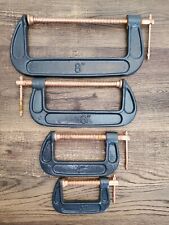 Iron Body & Copper Plated Steel Screw G-Clamps 8"-6"-4"-3" Set of 4 for sale  Shipping to South Africa