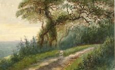 France 1890:  A Path on the Hilltop, Very Fine Romantic Watercolor for sale  Shipping to Canada