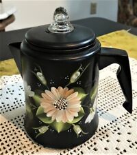 Toleware Dzbanek do kawy Puszka Sygnowany Vintage Kwiatowy Pennsylvania Foose Tinsmithing, używany na sprzedaż  Wysyłka do Poland