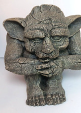 Vintage Stone Garden Gargoyle Sitting Crouching Greystone 7" Gothic Mythical for sale  Shipping to South Africa