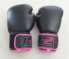 Luvas de treinamento Muay Thai C2 MMA boxe/kickboxing 12 oz. Preto e rosa comprar usado  Enviando para Brazil