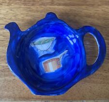 Blue ceramic handpainted for sale  LONDON