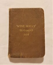 Original WW1 British Soldiers Active Service Testament 1914 Pocket Bible 1 for sale  REDRUTH