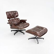 1956 Herman Miller Eames Lounge Chair and Ottoman in Brown Leather and Rosewood for sale  Shipping to South Africa