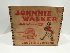 Caja de madera de whisky escocés Johnnie Walker etiqueta roja caja articulada Escocia bsmt segunda mano  Embacar hacia Argentina