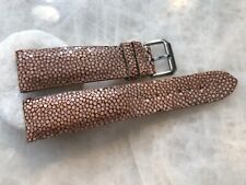20mm/18mm Genuine Real Brown Stingray Leather Watch Band for sale  Shipping to South Africa