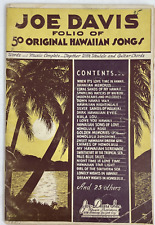 Used, Vintage Sheet Music Folio of 50 Original Hawaiian Songs by Joe Davis 1935 for sale  Shipping to South Africa