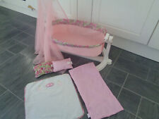 baby annabell swinging cot/crib with drapes and bedding, used for sale  Shipping to South Africa