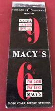 Matchbook cover macy for sale  North Hampton