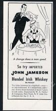 1952 John Jameson's Irish Whiskey Torpe camarero dibujos animados arte vintage impreso anuncio, usado segunda mano  Embacar hacia Argentina