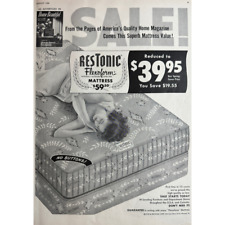 Restonic Flexoform Mattress Print Ad (8/1958) Ephemera: Vintage Mattress Ad, used for sale  Shipping to South Africa