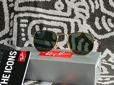 Óculos de sol Ray-Ban verde hexagonal lentes G15 e armações douradas 3548N 001 51mm comprar usado  Enviando para Brazil