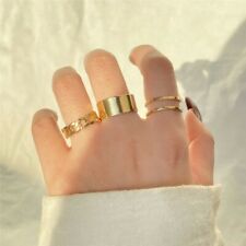 Punk Geometry Circular Ring Set 925 Sterling Silver Open Finger Accessories Gift myynnissä  Leverans till Finland