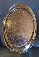 VINTAGE SILVER-PLATED LARGE OVAL SERVING PLATTER TRAY 19.5" C.1990s for sale  Shipping to South Africa