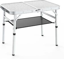 Used, Sportneer Camping Table   Adjustable Height Small Folding Table with Mesh Shelf for sale  Shipping to South Africa