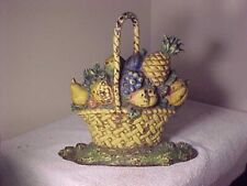 MASSIVE ANTIQUE HUBLEY CAST IRON BASKET OF FRUIT DOORSTOP W/ POLY CHROME PAINT for sale  Shipping to South Africa
