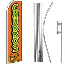 Churros laranja/verde bandeira Swooper e kit mastro de 16 pés/espinho de chão comprar usado  Enviando para Brazil