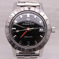 Vintage 1960 Zodiac Aerospace GMT Relógio Automático Masculino 35mm Aço JB Champion comprar usado  Enviando para Brazil