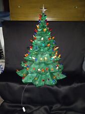 VINTAGE 24" 1 piece Ceramic Christmas Tree W/ a wooden base for sale  Bucyrus