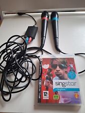 SINGSTAR PS2/PS3 WIRED MICROPHONES WITH ADAPTER & GAME *FULL WORKING ORDER* for sale  Shipping to South Africa