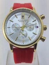 Precious Tommy Hilfiger cronógrafo mostrador branco pulseira de borracha analógica relógio de pulso masculino comprar usado  Enviando para Brazil