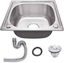 Small Single Bowl Square Stainless Steel Kitchen Sink Undermount Basin Waste Kit, used for sale  Shipping to South Africa
