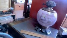 Abajur de mesa de vidro rosa óleo náutico base de ferro fundido niquelado queimador de águia comprar usado  Enviando para Brazil