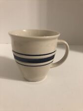 Country Crock Stoneware Blue Stripes Off White Coffee Mug Cup for sale  Gilbert
