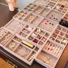 Usado, Bandeja de joias de veludo estojo brincos colar pulseira display organizador de armazenamento comprar usado  Enviando para Brazil