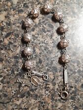 Pulsera Vintage Ley Bendita Virgen María Década Rosario Cuentas Jesús Crucifijo  segunda mano  Embacar hacia Argentina