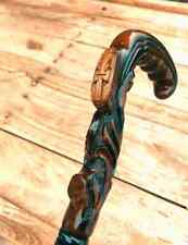 Usado, Bengala artesanal de madeira cruz cristã bengala - cabo de bandido esculpido comprar usado  Enviando para Brazil