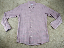 ETON Contemporary Fit Shirt Mens Large 16 41 Burgundy Strips Button Up Cotton for sale  Shipping to South Africa