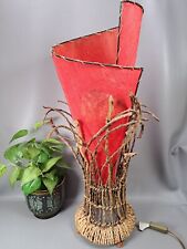 Vintage red paper and stick boho tall floor lamp ball feet 70s light lighting for sale  Shipping to South Africa