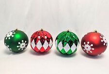4 Pack XL Christmas Baubles Hanging Decorations 20cm Red & Gold for sale  Shipping to South Africa