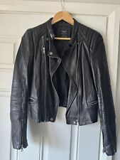 zara black leather jacket for sale  PETERBOROUGH