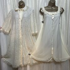 Antigo M L Odette Barsa Conjunto de Roupão de Nylon Babydoll Marfim Peignoir de Renda  comprar usado  Enviando para Brazil