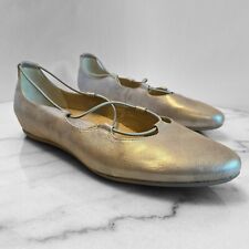 Earthies Essen Women's Ballet Flats Silver Leather Slip On Strappy Shoes Size 12 for sale  Shipping to South Africa