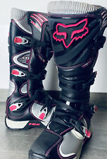 Excellent! Ladies Motocross Fox Racing Comp 5 Boots Size 9 Pink Black 05029 MX for sale  Kewaunee