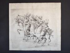 Four knights with swords and trumpets, Balthasar Küchler, Stampa 1611 segunda mano  Embacar hacia Argentina