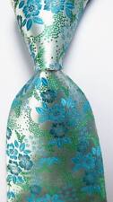 Nova Gravata Masculina Clássica Floral Azul Claro Branco Verde Tecido JACQUARD Seda comprar usado  Enviando para Brazil