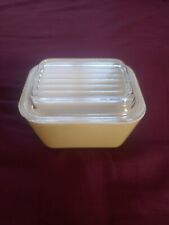 De colección Pyrex Amarillo Refrigerador Cubierto Plato Vidrio Tapa MCM Cocina segunda mano  Embacar hacia Argentina