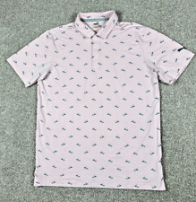 Camisa polo masculina Puma rosa média floral manga curta golfe desempenho stretch, usado comprar usado  Enviando para Brazil