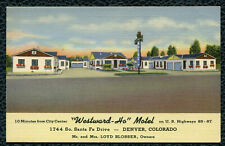 Cartão postal de linho Westward-Ho Motel Denver Colorado comprar usado  Enviando para Brazil