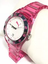 Reloj de inyección Puma rosa plata translúcida bisel de acero cara blanca Pu9106620  segunda mano  Embacar hacia Argentina