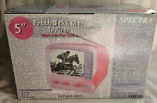 Televisor portátil vintage Spectra 5"" blanco y negro con radio AM/FM ROSA 5-BWRT-PK segunda mano  Embacar hacia Argentina