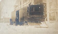 Used, Photo Of Snowplow Electric Trolley Car In Snow Conductors Posing RPPC Size for sale  Shipping to South Africa